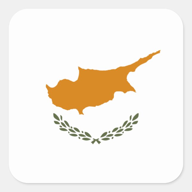 Cypriot Flag, Flag of Cyprus Square Sticker (Front)