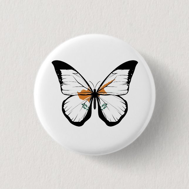 Cyprus Butterfly Flag Button (Front)