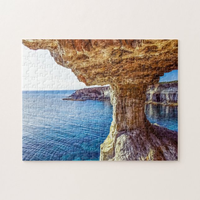 Cyprus Cavo greko Sea Caves Cyprus. Jigsaw Puzzle (Horizontal)
