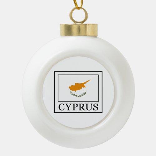 Cyprus Ceramic Ball Christmas Ornament