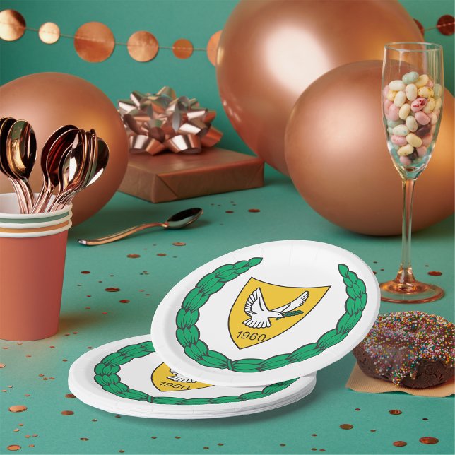 Cyprus Coat of Arms 1960 Crest Paper Plates (Creator Uploaded)