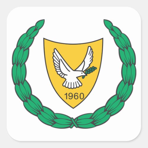 Cyprus Coat Of Arms Square Sticker