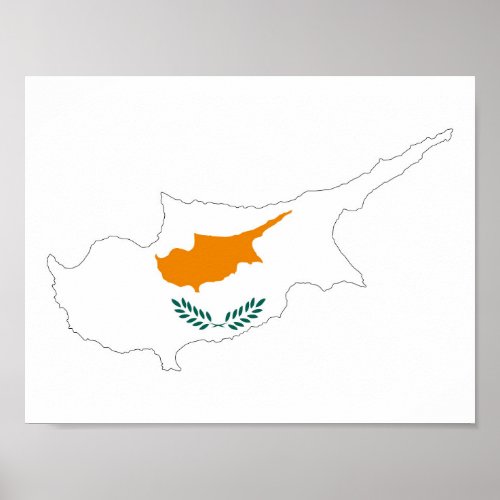 cyprus country flag map shape silhouette symbol poster