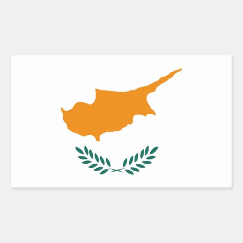 Cyprus country flag symbol long rectangular sticker