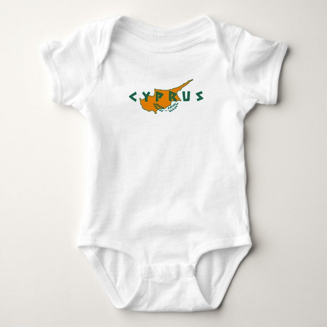 cyprus country map flag travel symbol nation  baby bodysuit (Front)