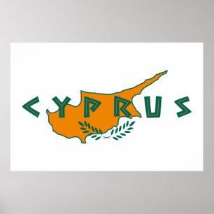 cyprus country map flag travel symbol nation poster