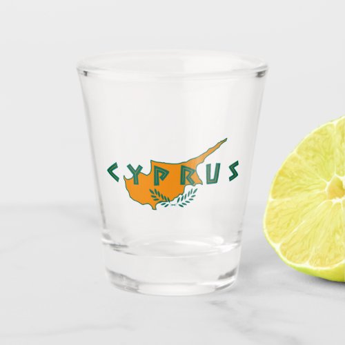 cyprus country map flag travel symbol nation  shot glass