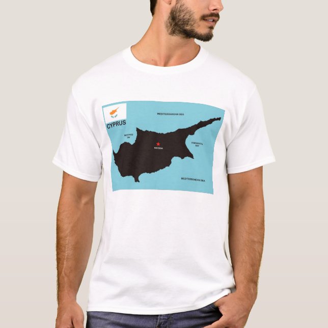 Cyprus country political map flag T-Shirt (Front)