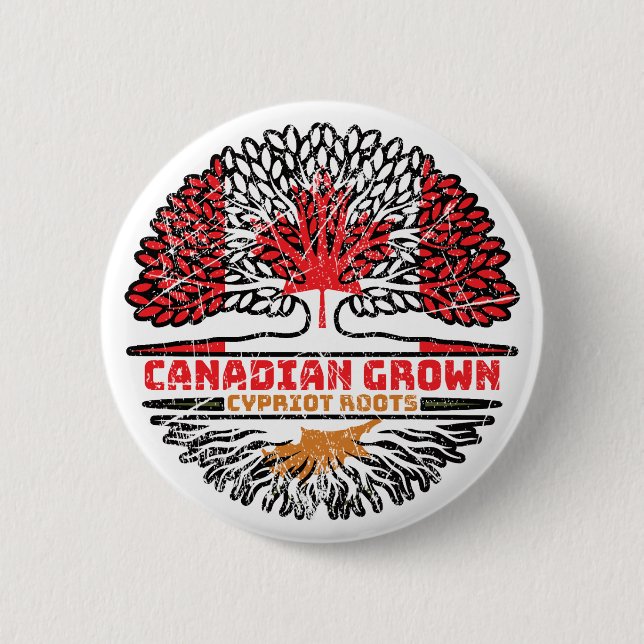 Cyprus Cypriot Cypriote Canadian Canada Tree Roots Button (Front)