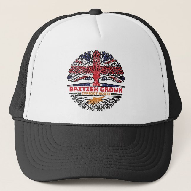Cyprus Cypriot Cypriote Uk United Kingdom British Trucker Hat (Front)