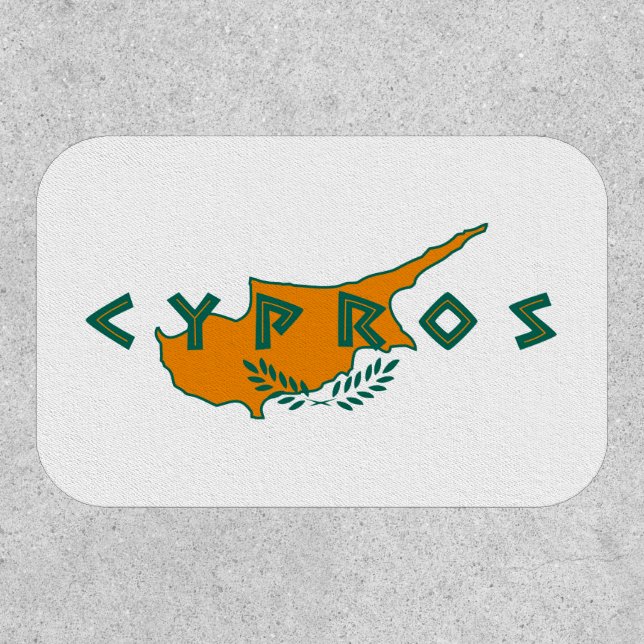 Cyprus cypros country flag text symbol greek trave patch (Front)
