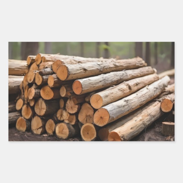Cyprus firewood pile rectangular sticker (Front)