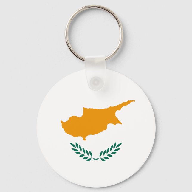 Cyprus Fisheye Flag Keychain (Front)
