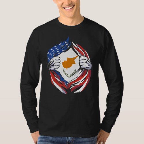 Cyprus Flag American Proud of My Cypriot Heritage T_Shirt