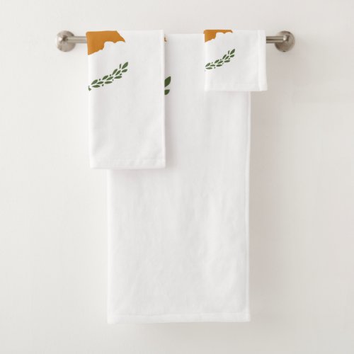 Cyprus flag bath towel set