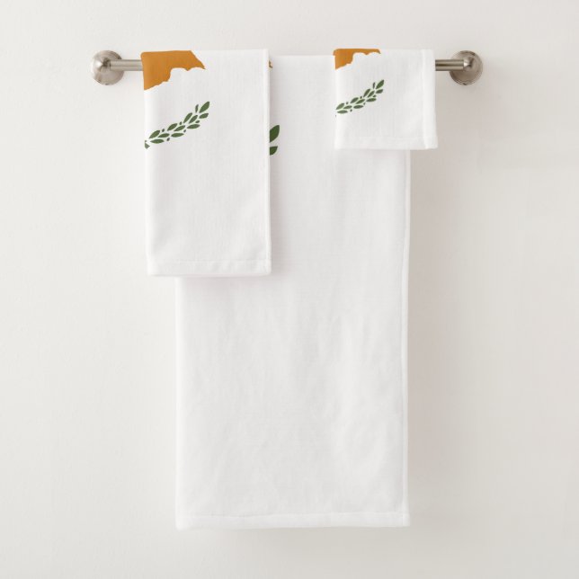 Cyprus flag bath towel set (Insitu)