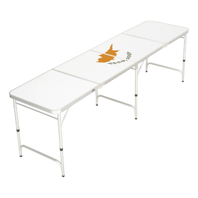 Cyprus Flag Beer Pong Table (Angled)