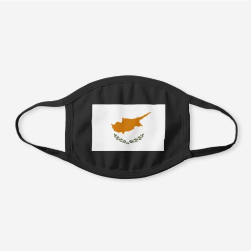 Cyprus Flag Black Cotton Face Mask