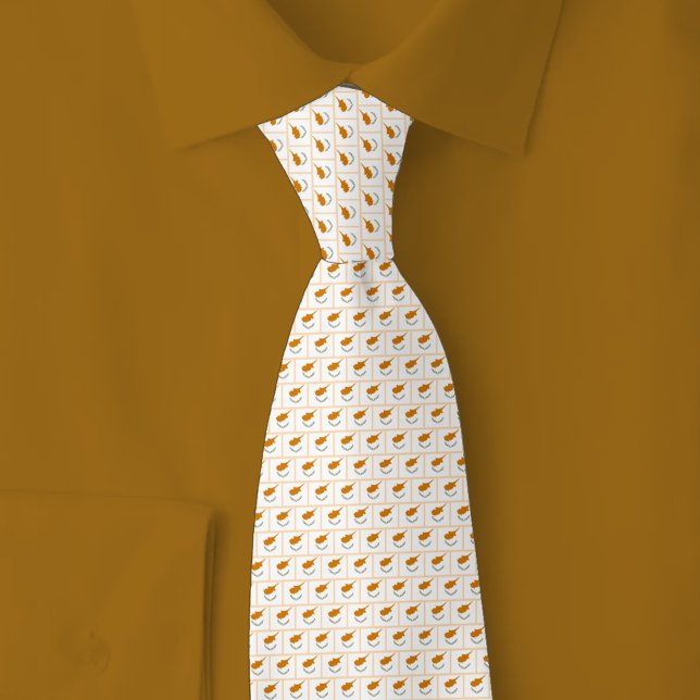Cyprus Flag Brick Pattern Neck Tie (Creator Uploaded)