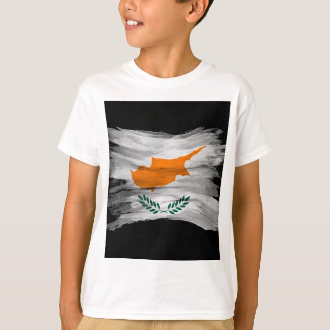 Cyprus flag brush stroke, national flag T-Shirt (Front)