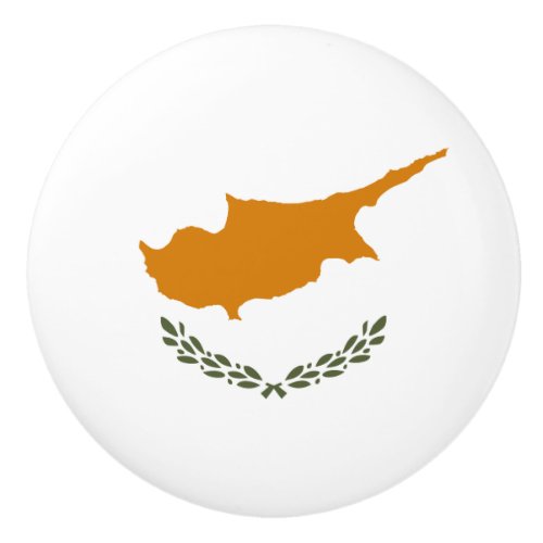 Cyprus Flag Ceramic Knob