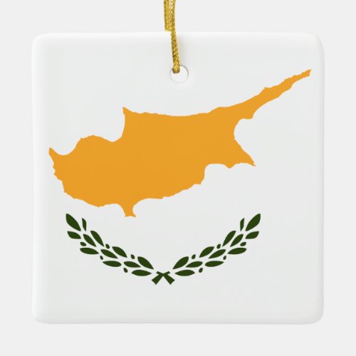 Cyprus Flag Ceramic Ornament