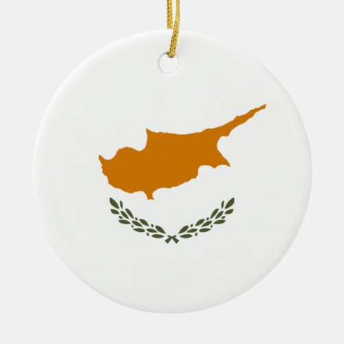 Cyprus Flag Ceramic Ornament