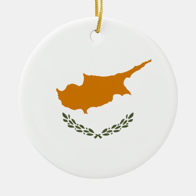 Cyprus Flag Ceramic Ornament (Front)