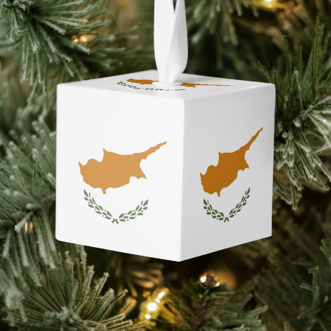 Cyprus flag cube ornament (Tree)