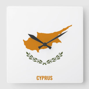 Cyprus Flag Dazzling Patriotic Square Wall Clock