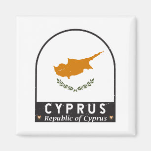 Cyprus Flag Emblem Distressed Vintage Magnet