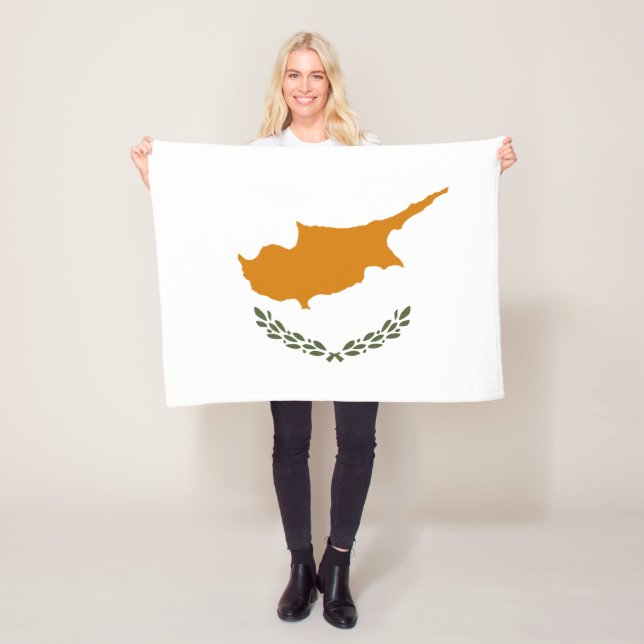 Cyprus Flag Fleece Blanket (In Situ)