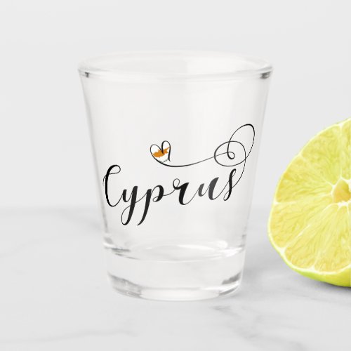 Cyprus Flag Heart Cypriot Shot Glass