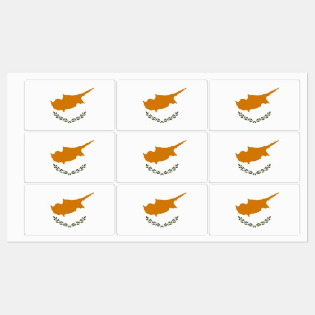 Cyprus Flag Labels (Sheet)
