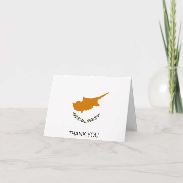 Cyprus Flag Letterpress Thank You Card (Front)