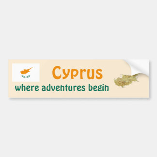 Cyprus Flag + Map Bumper Sticker