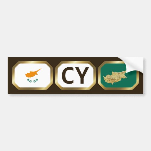 Cyprus Flag Map Code Bumper Sticker