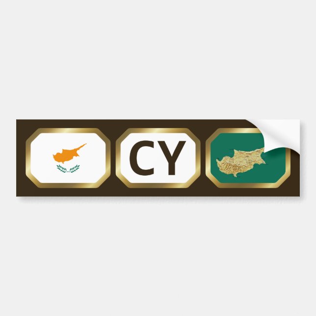 Cyprus Flag Map Code Bumper Sticker (Front)