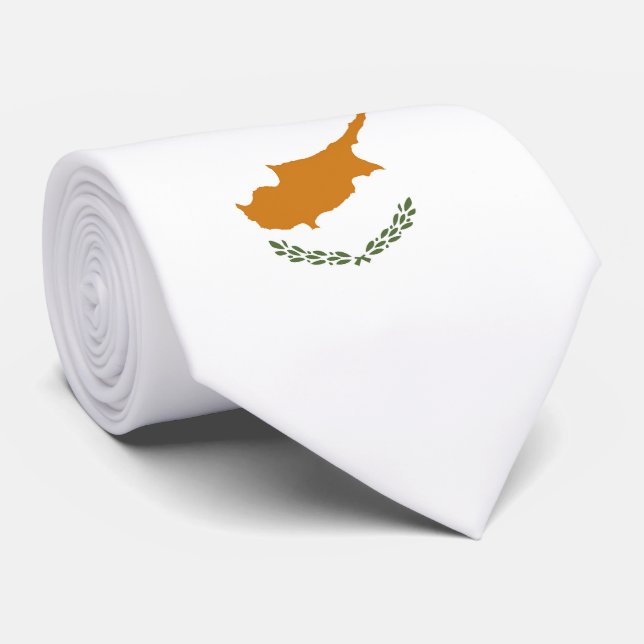 Cyprus flag neck tie (Rolled)