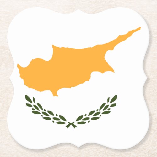 Cyprus Flag Paper Coaster