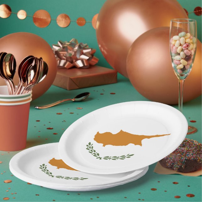 Cyprus flag paper plates (Multi)