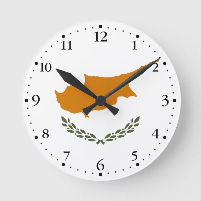 Cyprus Flag Round Clock (Front)