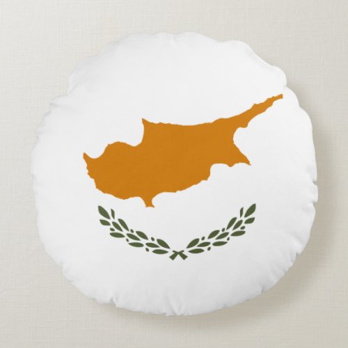 Cyprus Flag Round Pillow
