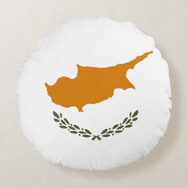 Cyprus Flag Round Pillow (Front)