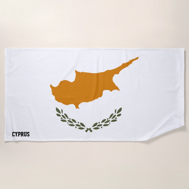 Cyprus Flag Splendid Patriotic Beach Towel (Front)