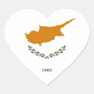 Cyprus Flag Splendid Patriotic Heart Sticker