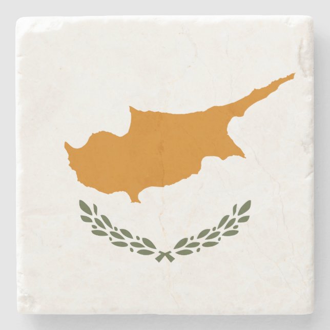 Cyprus Flag Stone Coaster (Front)