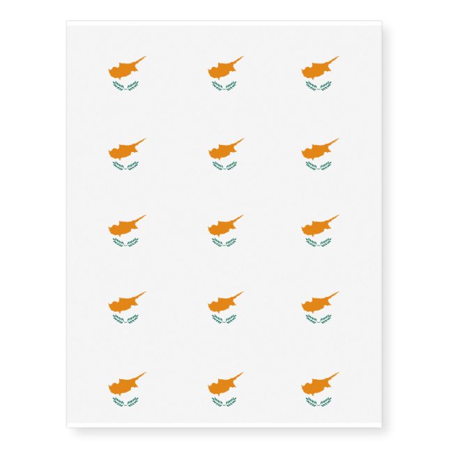 Cyprus Flag Temporary Tattoos (Front)