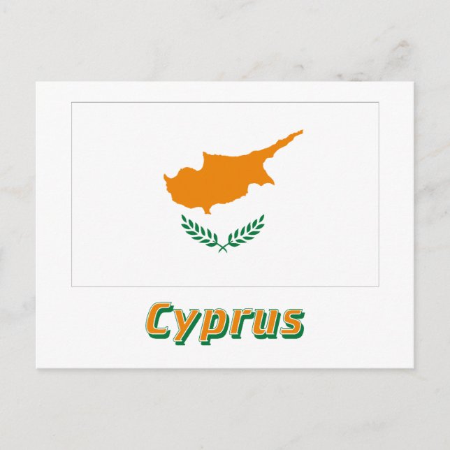 Cyprus Flag with Name Postcard (Front)