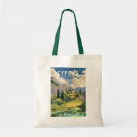 Cyprus Illustration Travel Art Vintage